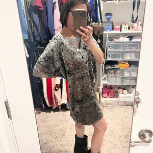 Adrienne Black and Gray Mini Dress